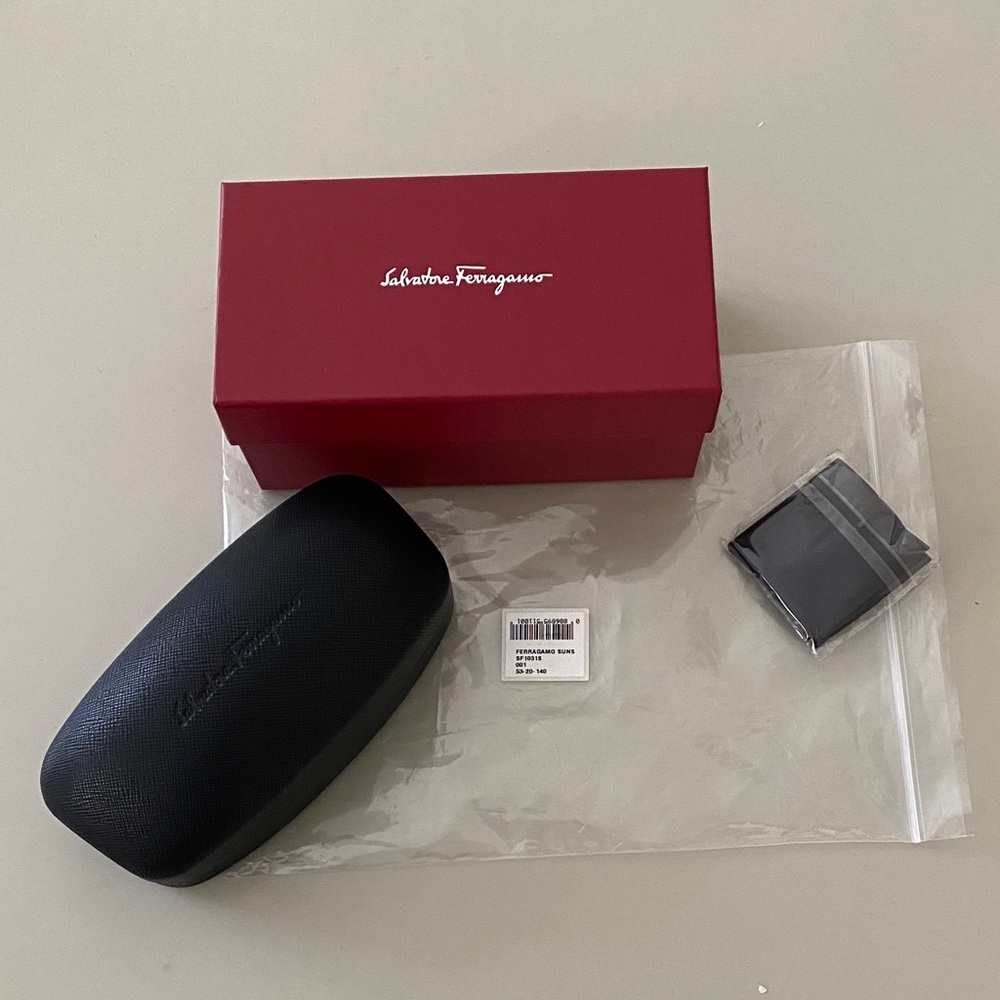 Salvatore Ferragamo Black Case with Burgundy Box